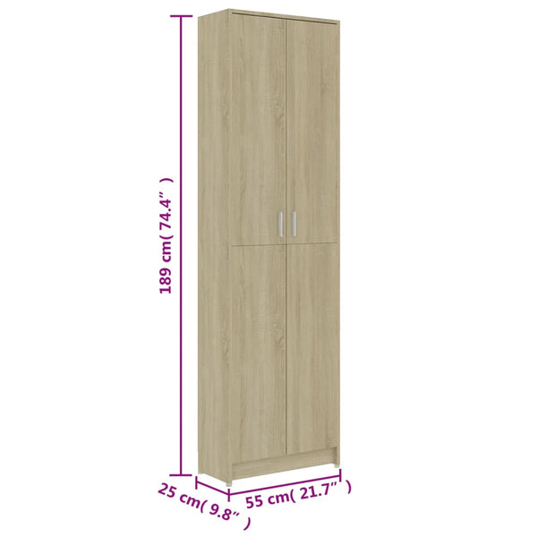 Garderobenschrank Sonoma Eiche 55x25x189 cm