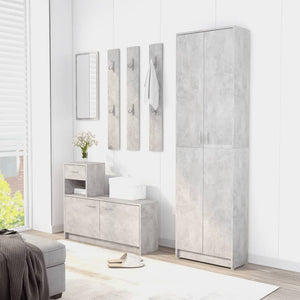 Garderobenschrank Betongrau 189 cm hoch
