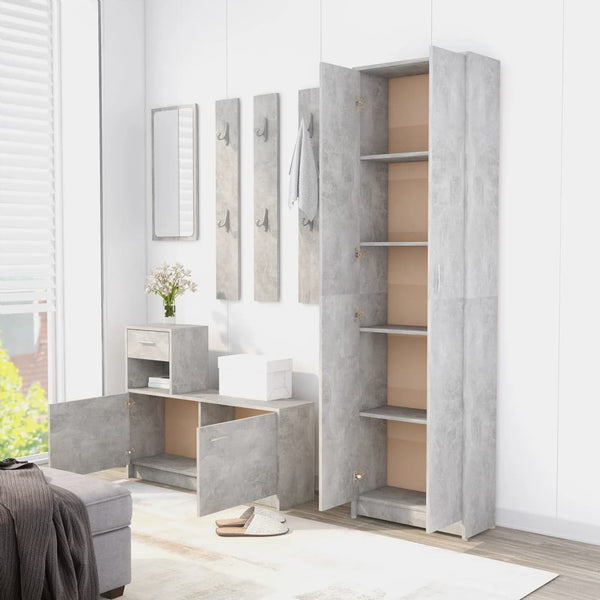 Garderobenschrank Betongrau 189 cm hoch