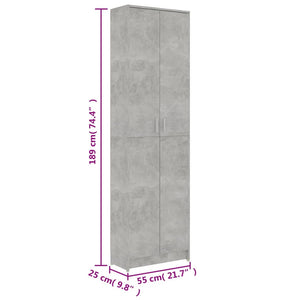 Garderobenschrank Betongrau 189 cm hoch