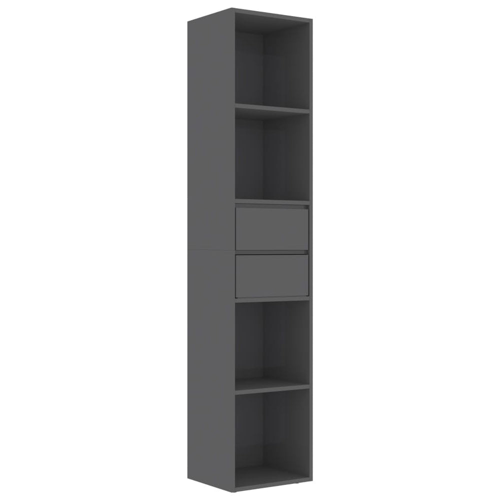 Bücherregal Hochglanz Grau 36x30x171 cm