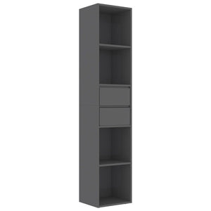 Bücherregal Hochglanz Grau 36x30x171 cm