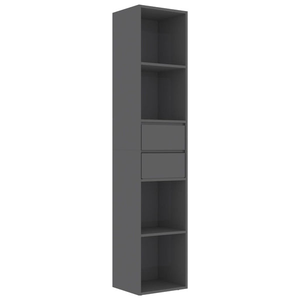 Bücherregal Hochglanz Grau 36x30x171 cm