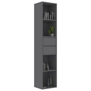 Bücherregal Hochglanz Grau 36x30x171 cm