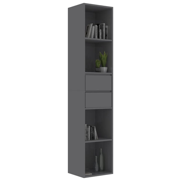 Bücherregal Hochglanz Grau 36x30x171 cm