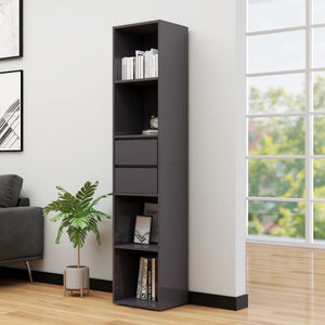 Bücherregal Hochglanz Grau 36x30x171 cm