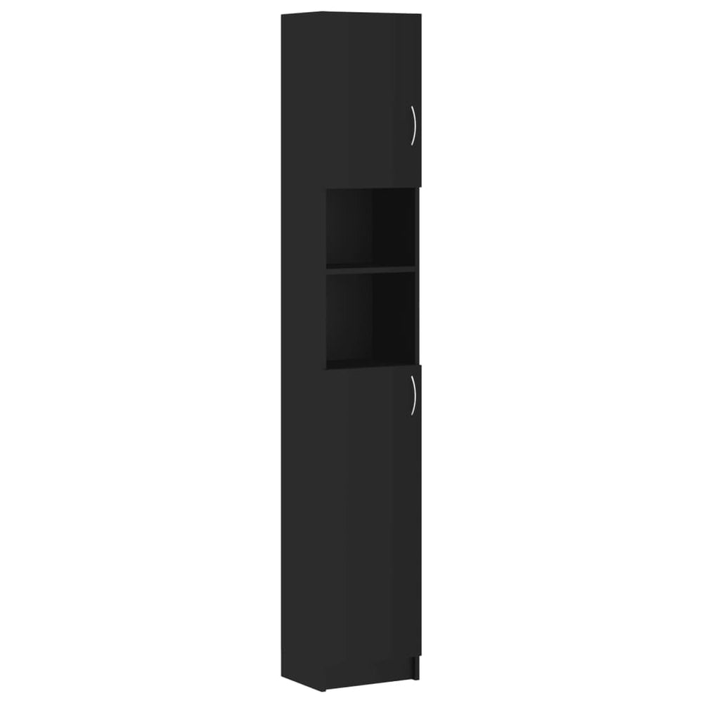 vidaXL Armoire de salle de bain noire 32x25,5x190 cm Bois d'ingénierie