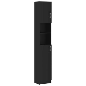 Schwarzer Badezimmerschrank 32x25,5x190 cm