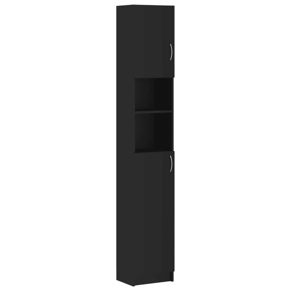 Schwarzer Badezimmerschrank 32x25,5x190 cm