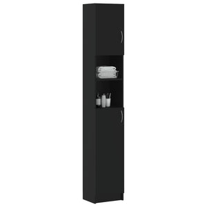 Schwarzer Badezimmerschrank 32x25,5x190 cm