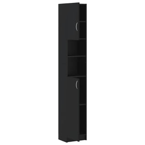 Schwarzer Badezimmerschrank 32x25,5x190 cm