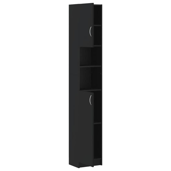 Schwarzer Badezimmerschrank 32x25,5x190 cm