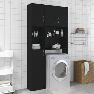 Schwarzer Badezimmerschrank 32x25,5x190 cm