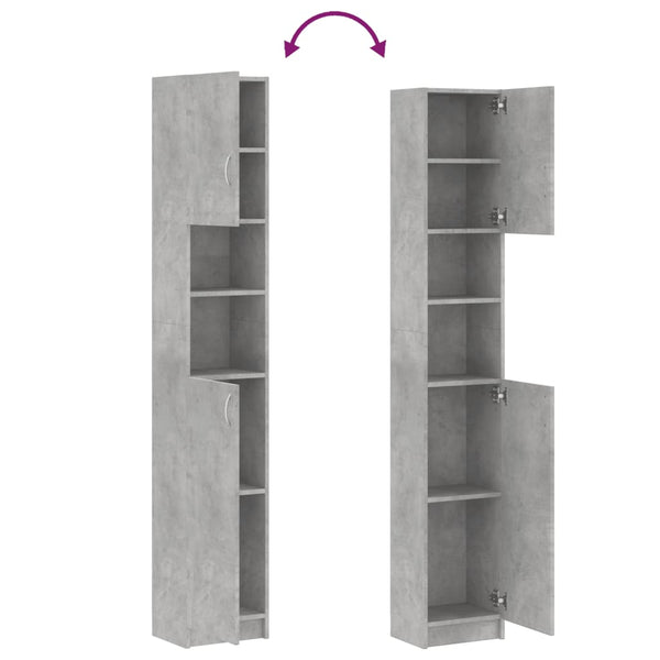 Betongrauer Badezimmerschrank 32x25,5x190 cm