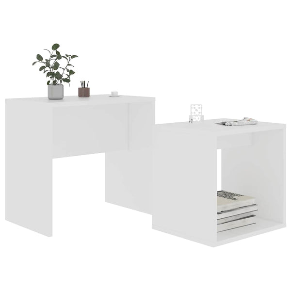Couchtisch Set Weiß Holzwerkstoff 2-teilig