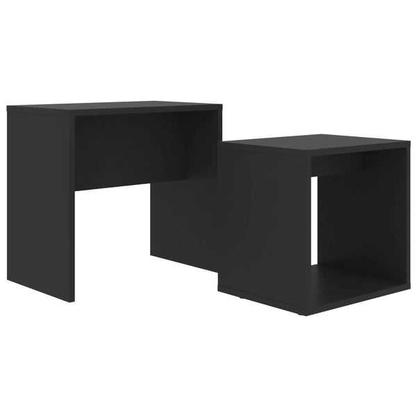 Schwarzes Couchtisch-Set, 2-teilig