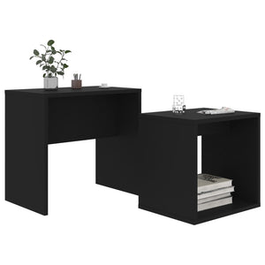 Schwarzes Couchtisch-Set, 2-teilig