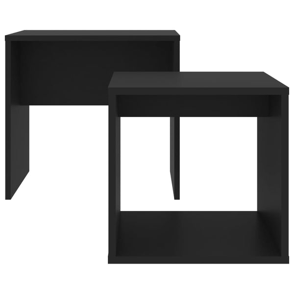 Schwarzes Couchtisch-Set, 2-teilig
