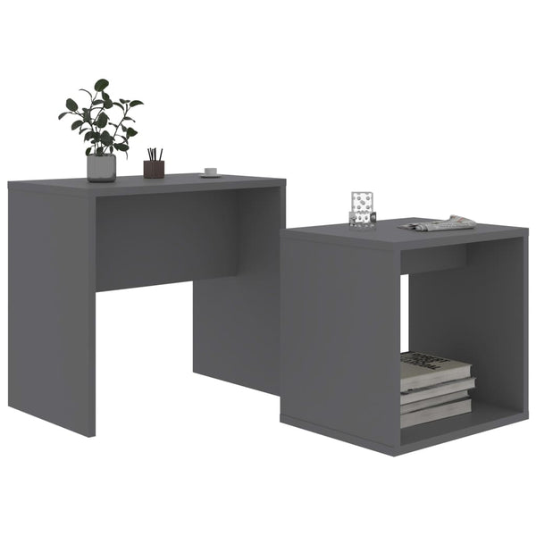 Graues Couchtisch-Set, 2-teilig