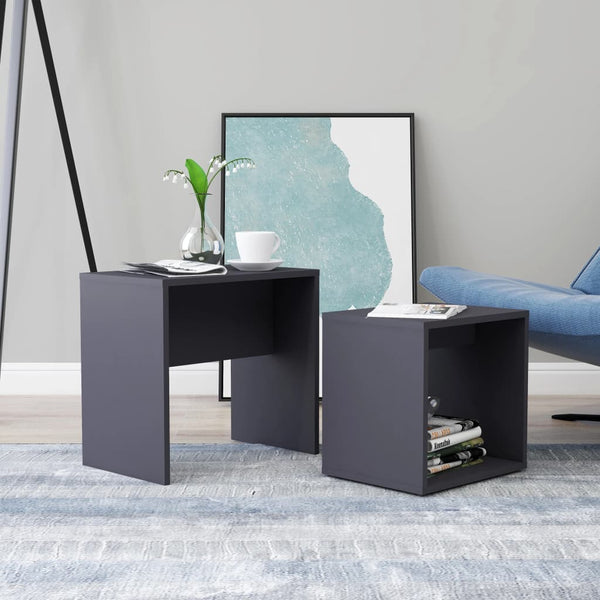 Graues Couchtisch-Set, 2-teilig
