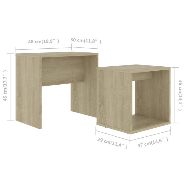 Couchtisch-Set Sonoma-Eiche, 2-teilig