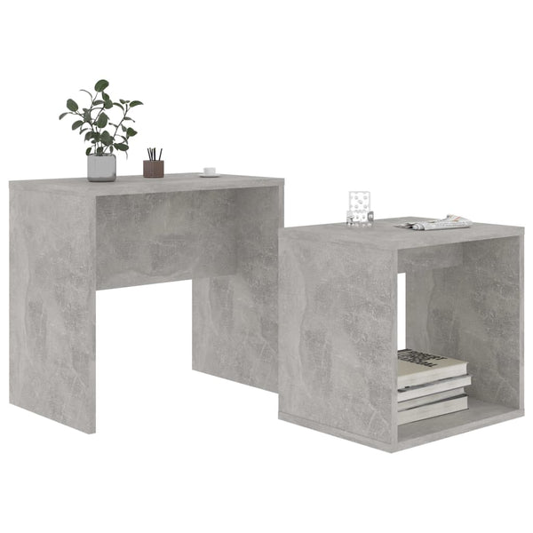 Betongrau Couchtisch Set, 2-teilig