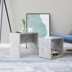 Betongrau Couchtisch Set, 2-teilig