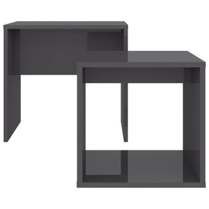 Couchtisch Set Hochglanz Grau