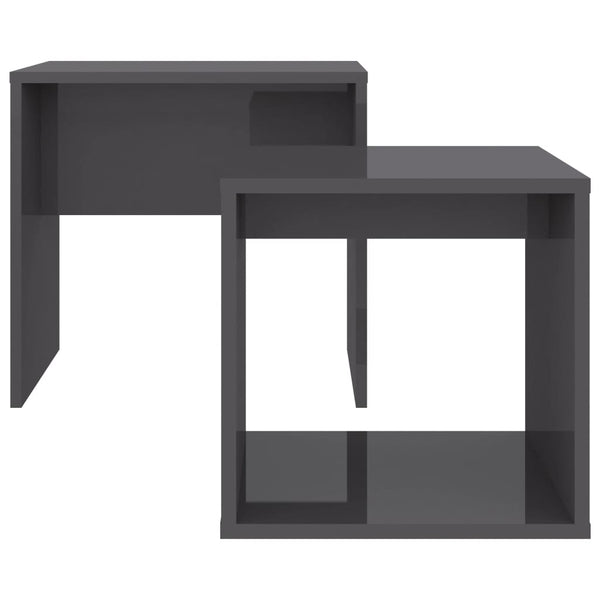Couchtisch Set Hochglanz Grau