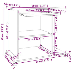Schreibtisch Sonoma Eiche 80x50 cm