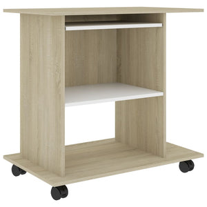 Schreibtisch Weiß Sonoma-Eiche 80 cm