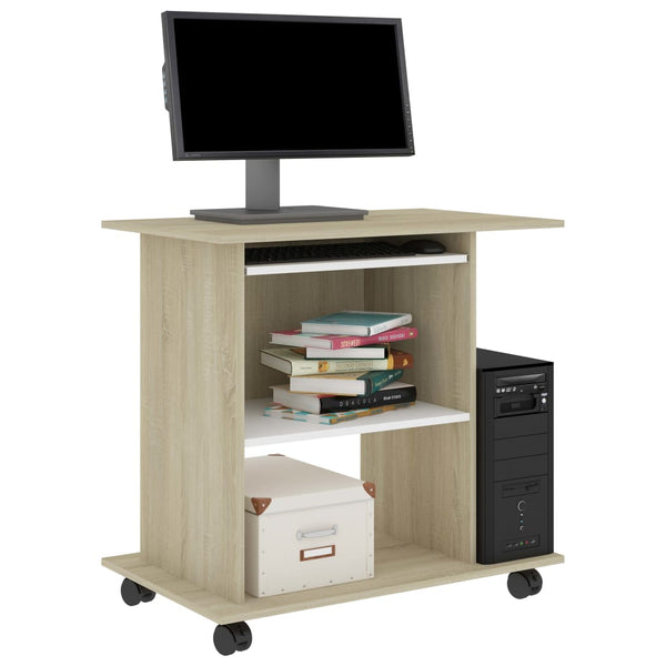 Schreibtisch Weiß Sonoma-Eiche 80 cm