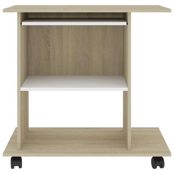 Schreibtisch Weiß Sonoma-Eiche 80 cm