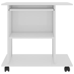 Weißer Hochglanz Schreibtisch 80x50 cm