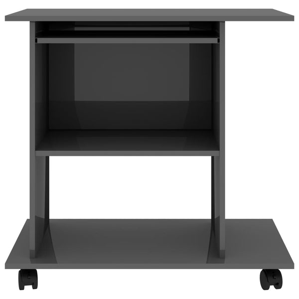 Hochglanz Schreibtisch Grau 80x50 cm