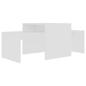 Couchtisch Set Weiß Holzwerkstoff 100x48x40 cm