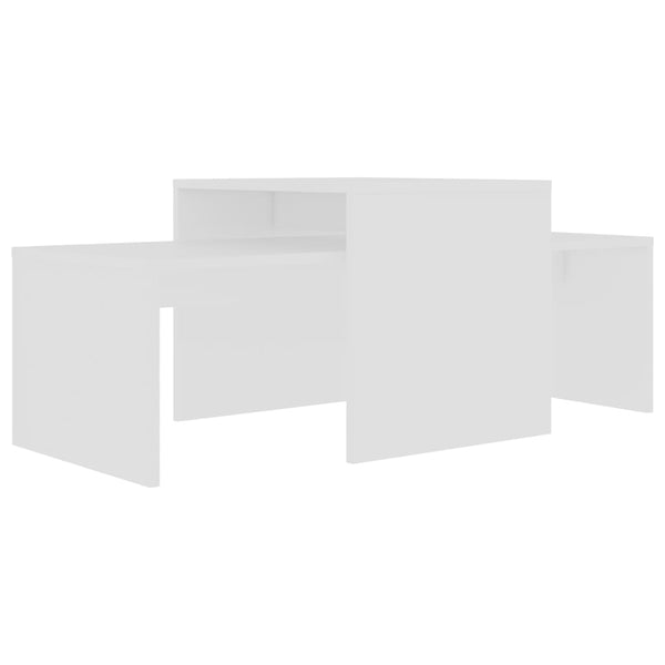 Couchtisch Set Weiß Holzwerkstoff 100x48x40 cm
