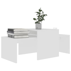Couchtisch Set Weiß Holzwerkstoff 100x48x40 cm