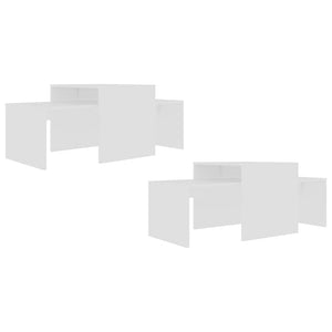 Couchtisch Set Weiß Holzwerkstoff 100x48x40 cm