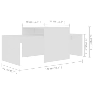 Couchtisch Set Weiß Holzwerkstoff 100x48x40 cm