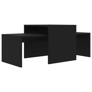 Schwarzes Couchtisch-Set 100x48 cm