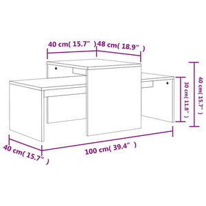 Sonoma Eiche Couchtisch Set