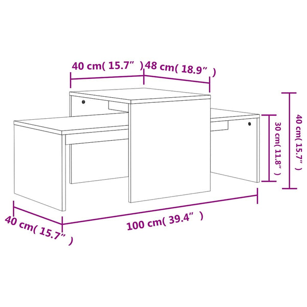 Sonoma Eiche Couchtisch Set
