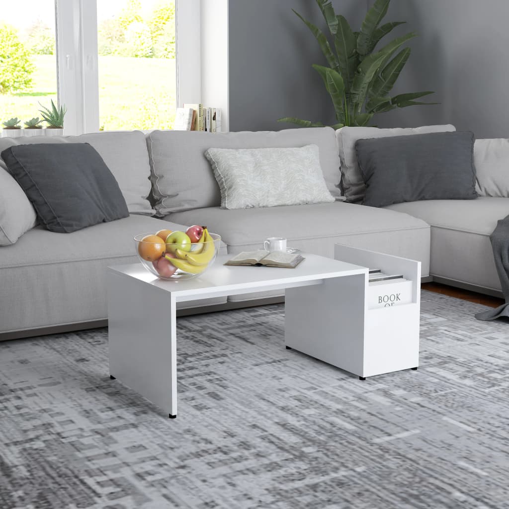 Weißer Couchtisch 90x45 cm