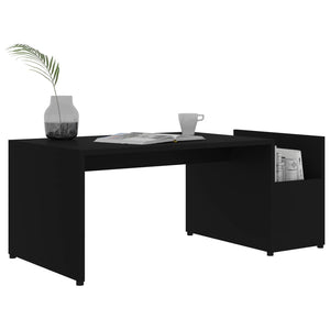 Schwarzer Couchtisch 90x45 cm