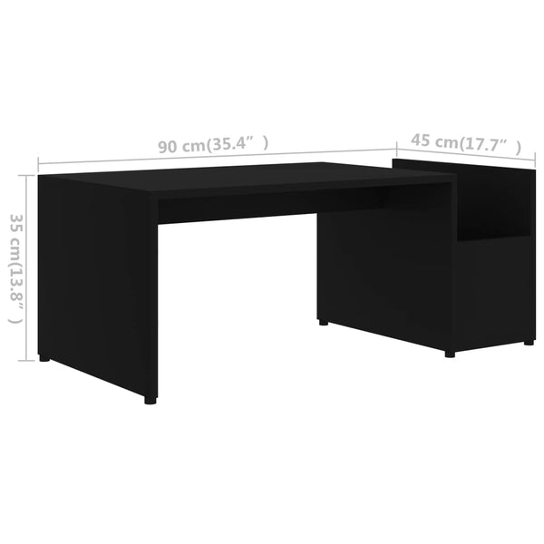 Schwarzer Couchtisch 90x45 cm