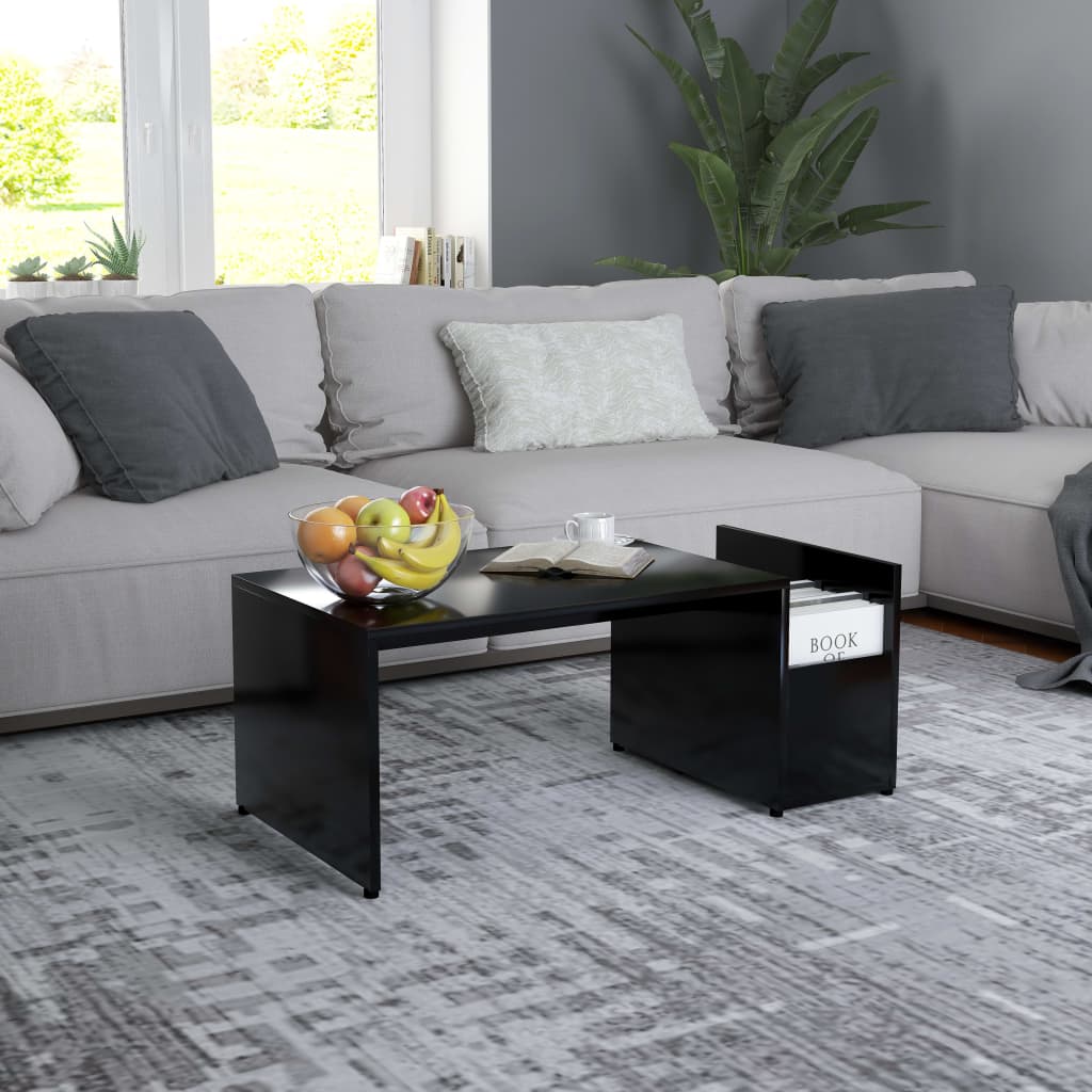 Schwarzer Couchtisch 90x45 cm