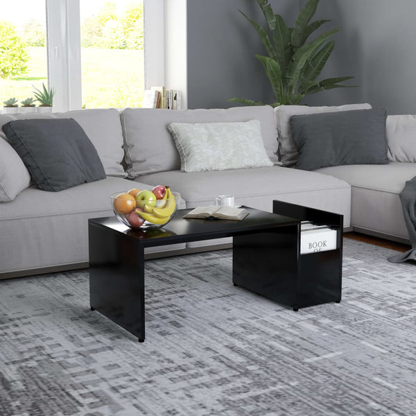 Schwarzer Couchtisch 90x45 cm
