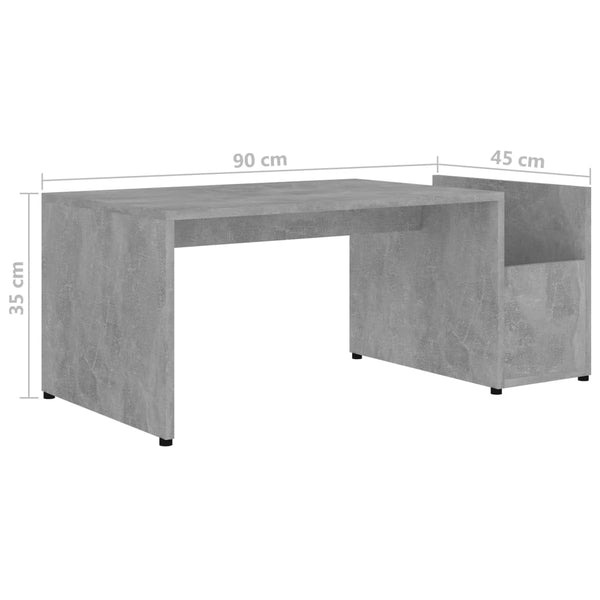 Betongrauer Couchtisch 90x45 cm