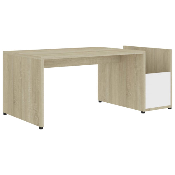Couchtisch Weiß Sonoma-Eiche 90x45 cm